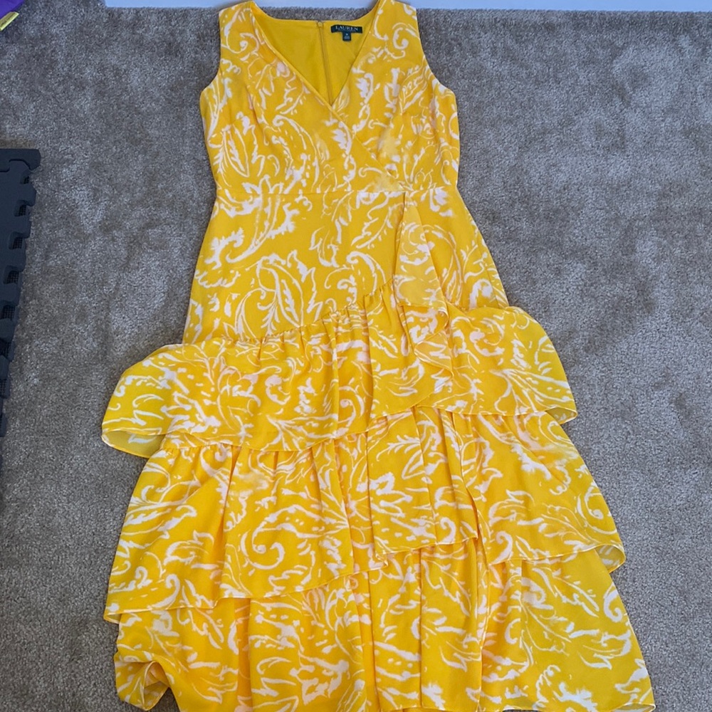 Lauren Ralph Lauren yellow ruffled dress
